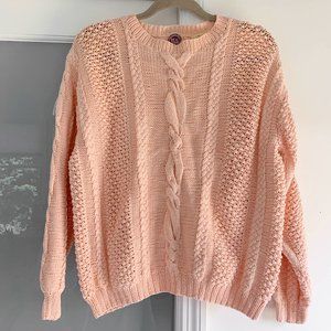 Rare Vintage Saks Fifth Avenue Real Clothes Hand Knit Cotton Cable Knit Sweater